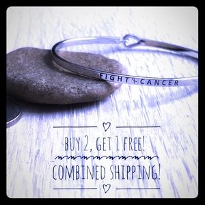 FIGHT CANCER SILVER BRACELET 💕